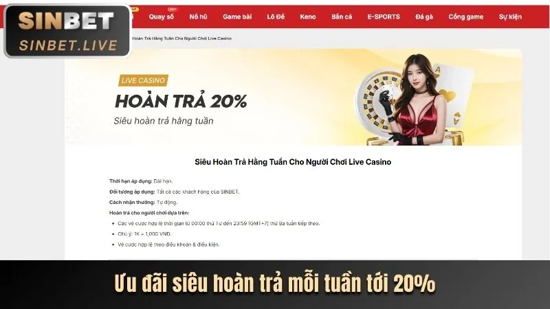 Chương trình hoàn trả cược thể thao hàng tuần sc88 link